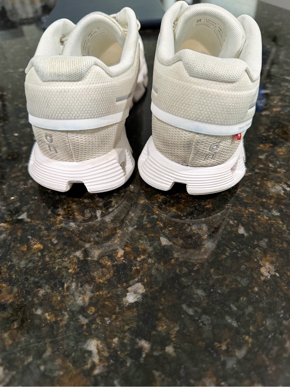 On Running White/Off-White Mesh Running Sneakers - Picture 7 of 10